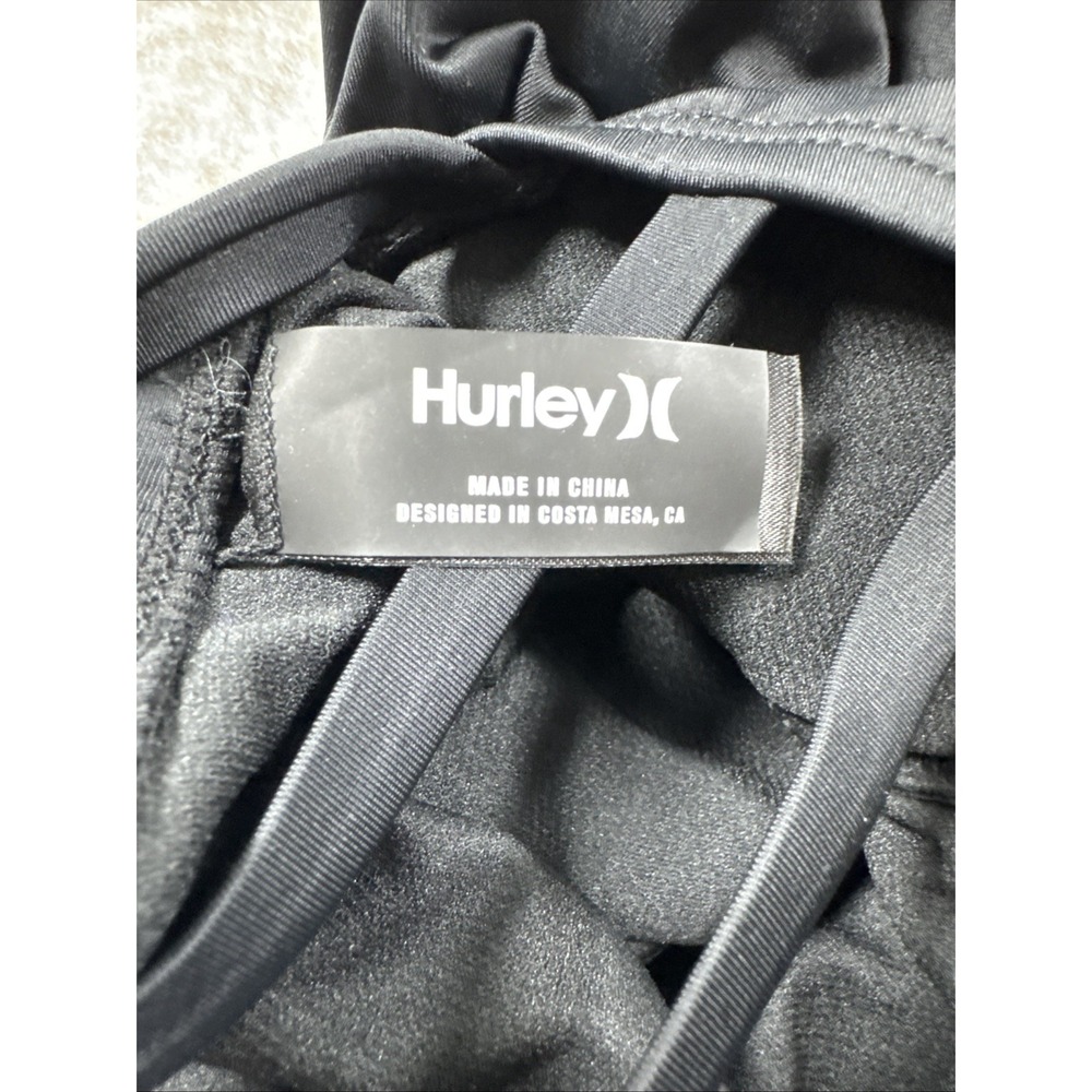 Hurley One-Piece Swimsuit UPF 50+ Stretch  Strappy Back Shelf Bra Black Size XS - Picture 8 of 8